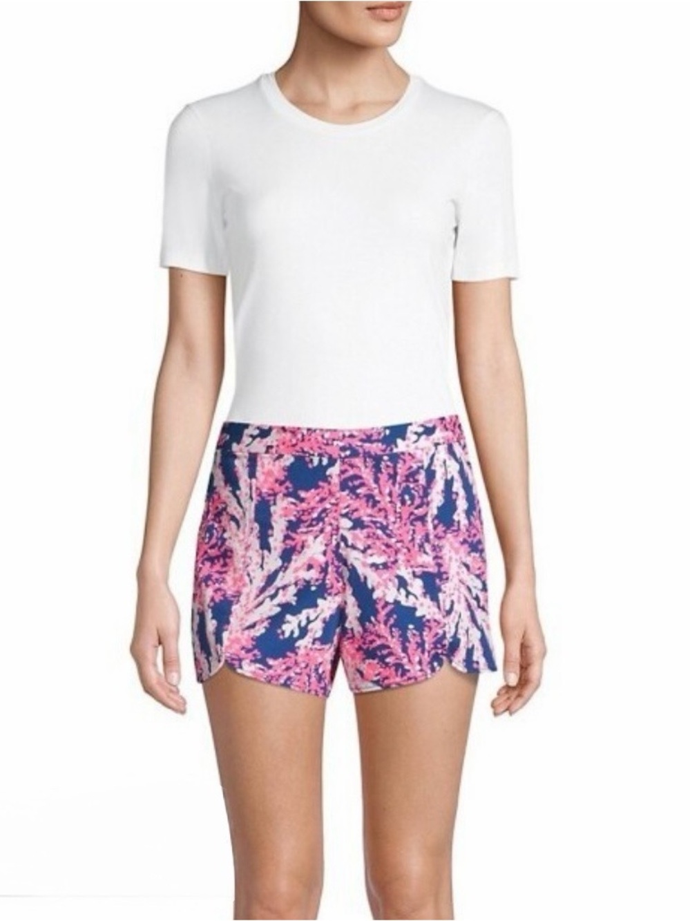 Lilly Pulitzer Pink & Navy Printed Hazelle Athletic Shorts